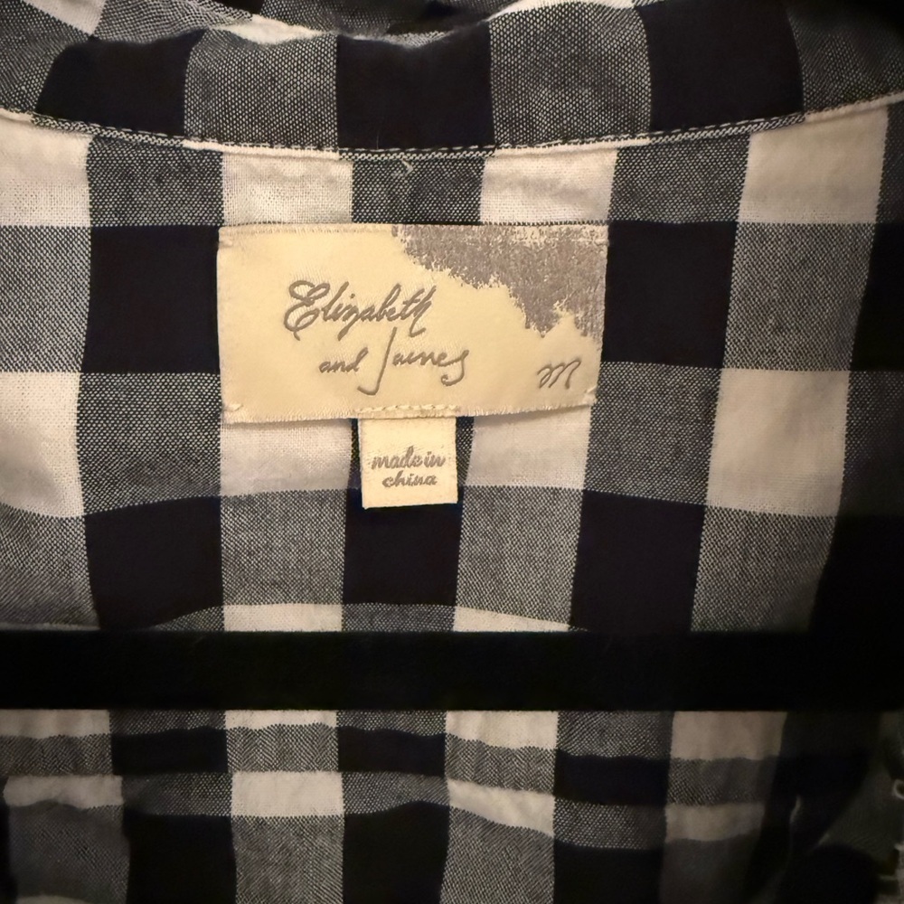 Elizabeth and James Black Plaid Shirt - Picture 2 of 3